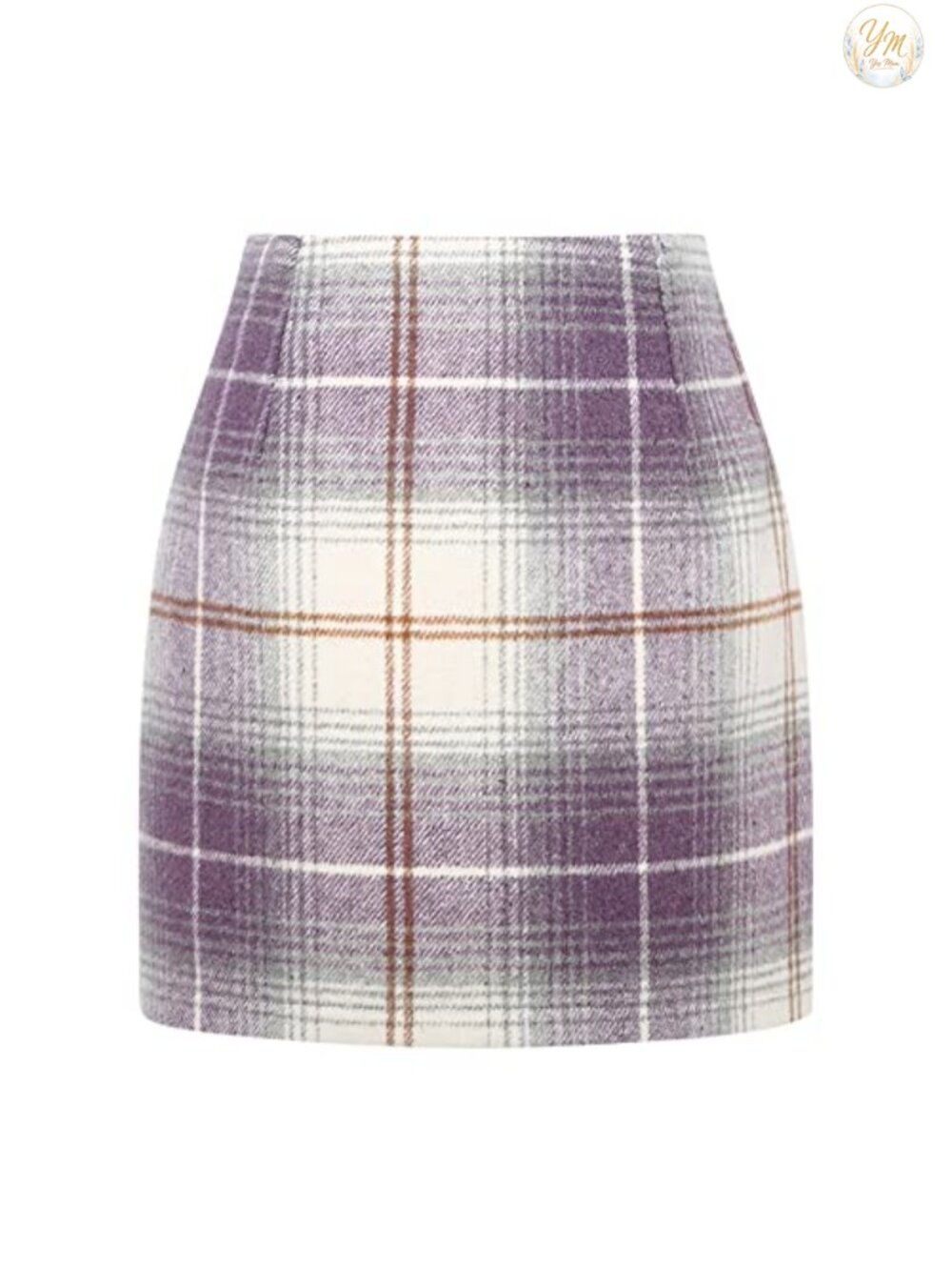Wool Blend Plaid High Waist Bodycon Pencil Mini Skirt